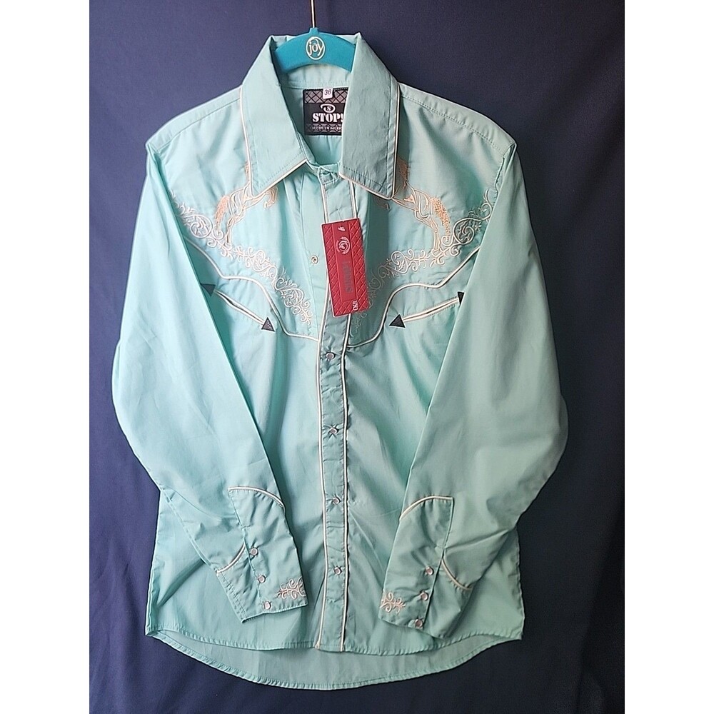Stop! CMR Embroidered Horse Snap Down Shirt.